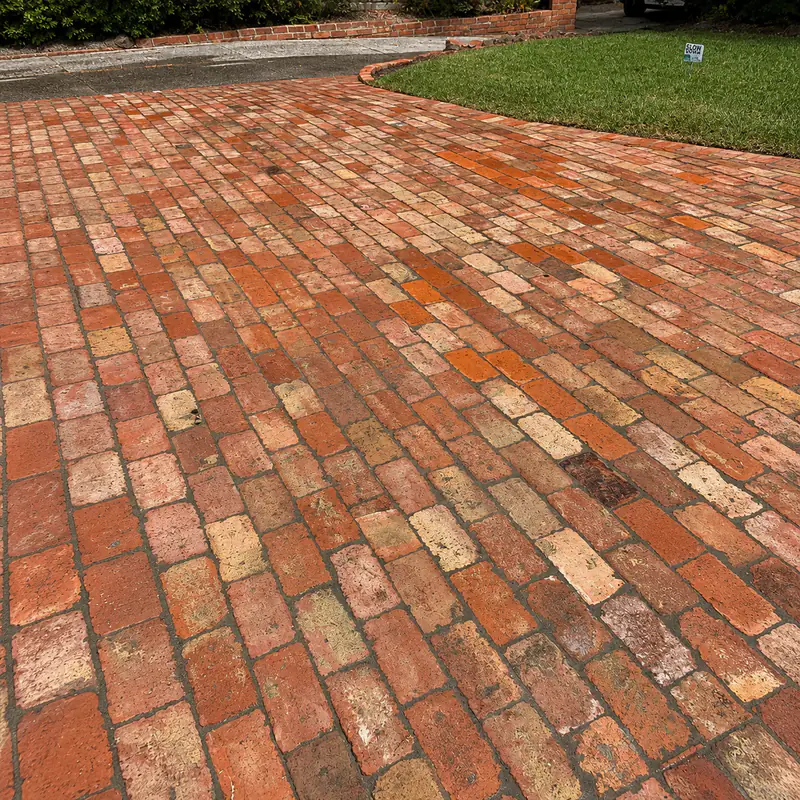 Paver path before resurfacing