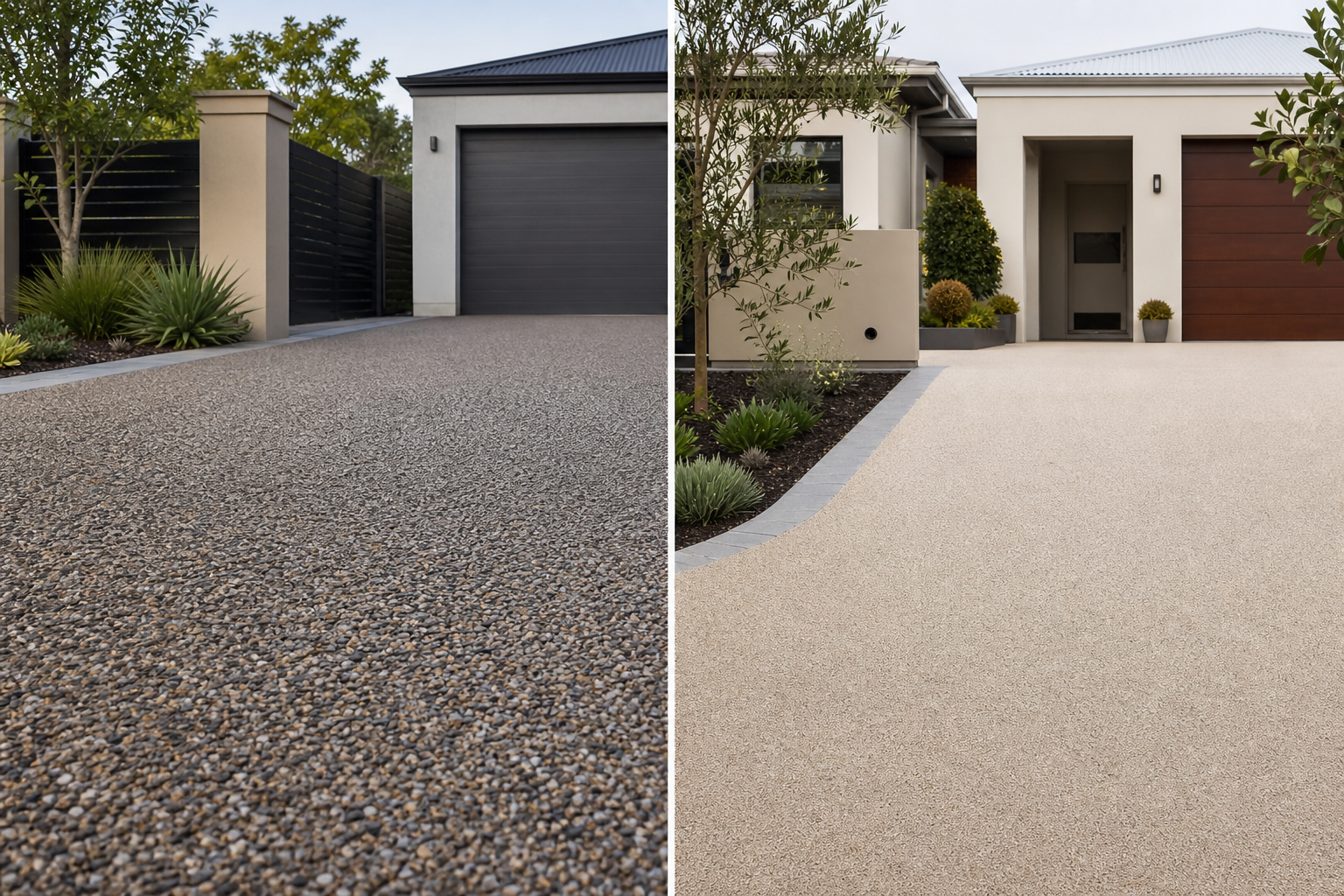 Comparison of resin-bonded and resin-bound surface systems