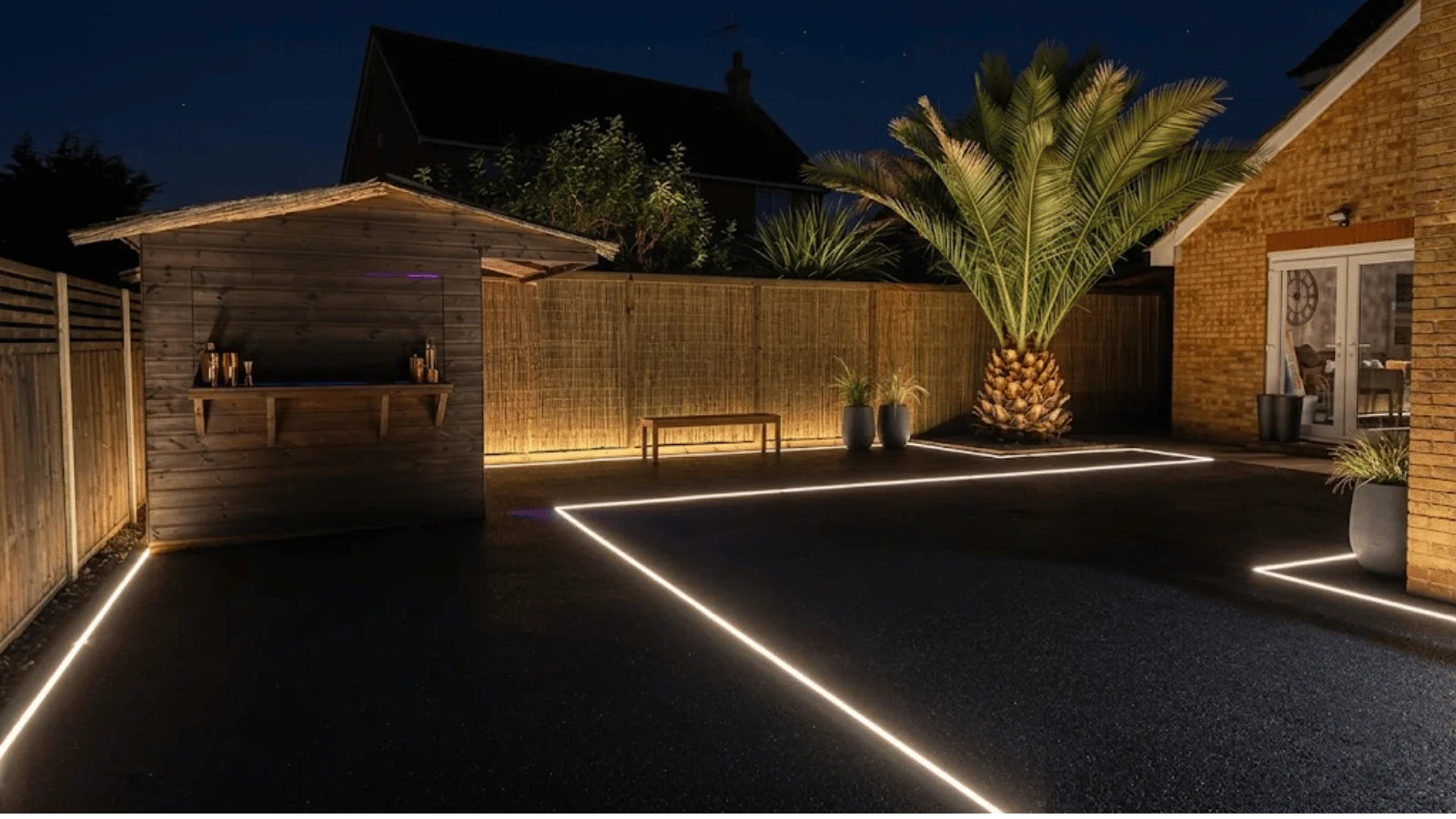 Completed driveway with clear parking and turning layout