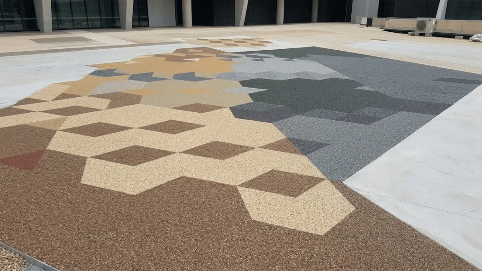 Driveway surface with subtle accent detailing